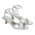 thumbnail image 5 of XY London Womens Antonia Metallic Strappy Low Kitten Heel Sandals, 5 of 5