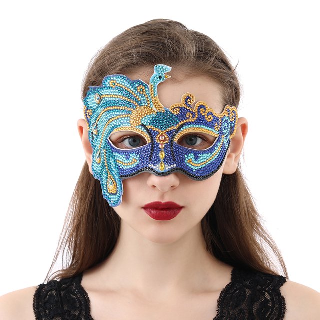 Cuadros Decorativos Máscara de mascarada de pavo real con pintura de diamantes de imitación con forma especial parcial Ehuebsd Nuevos Originales