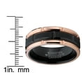 thumbnail image 4 of Metal Masters Tungsten Carbide Mens Black RoseTone Brushed Grooved Wedding Band Engagement Ring Comfort-Fit 8mm 9, 4 of 8