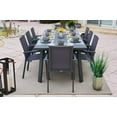 thumbnail image 2 of Juno 9-Piece Aluminum Outdoor Patio Furniture Dining Table Set in Charcoal with Dining Table and Eight Sling Chairs, 2 of 10