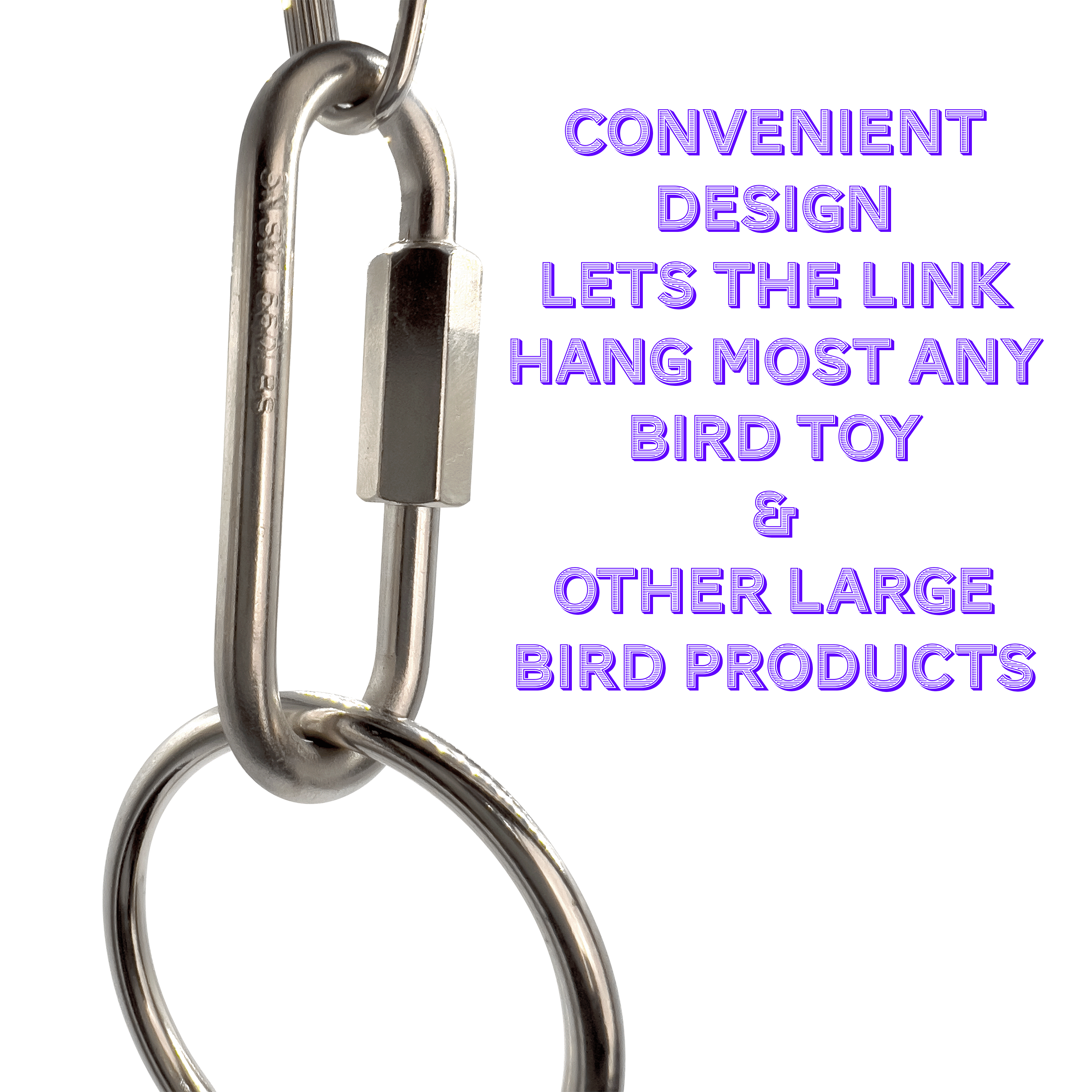 7009 Pk15 Nickel Plated 2.5 Inch Wide Mouth Toy Quick Link M&M Bird Toys - Pet Safe
