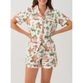 thumbnail image 3 of Christmas Pajama Set for Women Short Sleeve Tops + Elastic Waist Shorts Pjs Loungewear Set Holiday Sleepwear, 3 of 6