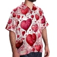 thumbnail image 2 of Valentine's Day Love Men's Short Sleeve Printed Button Down Hawaiian Beach Shirts, 2 of 6