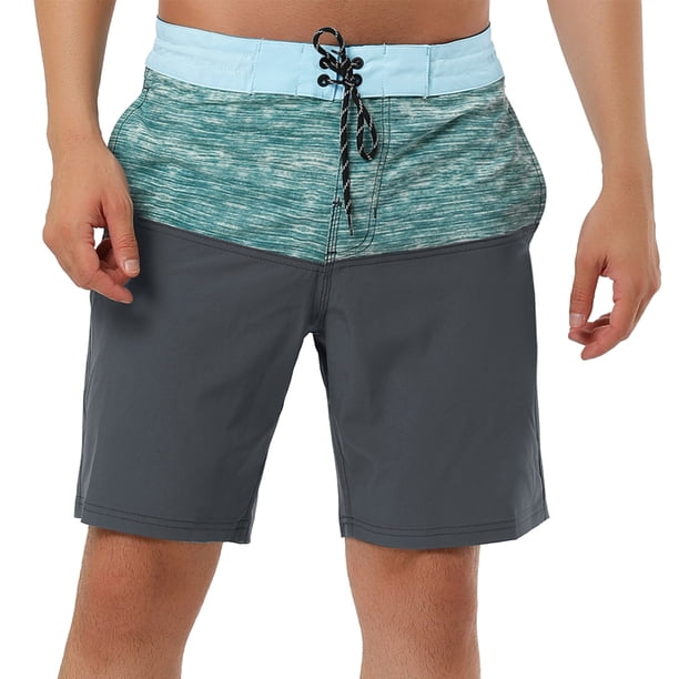 Lars Amadeus Pantalones cortos de bloque de color de verano pahombre Pantalones cortos de plapanadar con racon cordón Gris azul 30