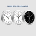 thumbnail image 2 of Reloj de pared HITO Silent con tapa de cristal de 10 pulgadas y aluminio plateado, 2 of 8