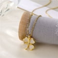 thumbnail image 4 of Four-leaf clover necklace, gold collarbone chain, 4 of 4