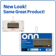 onn Medium Black Wi-Fi Speaker with Multi-Directional Sound and Bluetooth