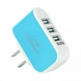 thumbnail image 3 of GJX 2pcs Universal Three USB Ports Outlet Wall Charger AC Power Adapter 3.1A Fast Charge Plug With LED Light (Blue), 3 of 4