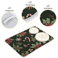 thumbnail image 3 of Yayeee Dish Drying Mat for Kitchen Counter 16"x18" Microfiber Absorbent Pad, Green Christmas Holly, 3 of 7