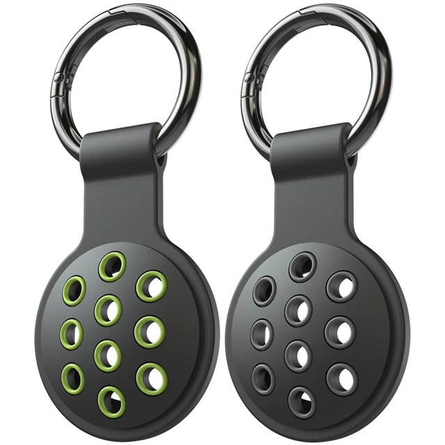 WILLED Case for AirTag with Keychain Ring, Protective Silicone Holder Tracker Cover with Keyring Compatible with Apple New Air Tag 2021 for Pets, Keys, Luggage, Backpacks, 2 Pack