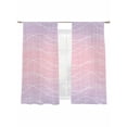 thumbnail image 7 of Pink Purple Ombre Sheer Curtains 63 Inch Length 2 Panels Set, Modern Abstract Striped Polka Dots Voile Window Treatment Rod Pocket Curtains Sheers Drapes for Bedroom/Living Room/Kitchen 52x"63"x2, 7 of 7