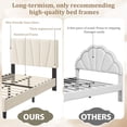 thumbnail image 4 of Adjustable Headboard Upholstered Platform Bed Frame – Strong Wooden Slats, No Box Spring Needed, Easy Assembly, Linen Fabric, Mattress Foundation – Beige Cream, 4 of 6