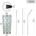 thumbnail image 3 of SKYSONIC Cute Daisy Floral Spring Summer 12 oz Stainless Steel Insulated Mug, Double Vacuum Insulated Travel Mug with Lid and Straw, 3 of 7