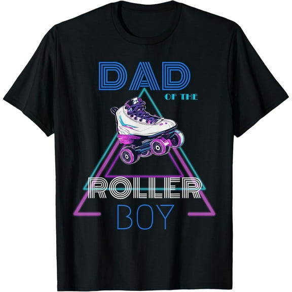 DAD of the birthday boys roller skate kids theme funny party T-Shirt