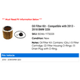 thumbnail image 2 of Oil Filter Kit - Compatible with 2013 - 2018 BMW 320i 2014 2015 2016 2017, 2 of 2