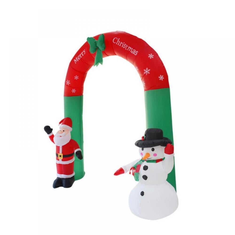 7.8 Foot Christmas Inflatable Santa Claus and Snowman Archway with LED