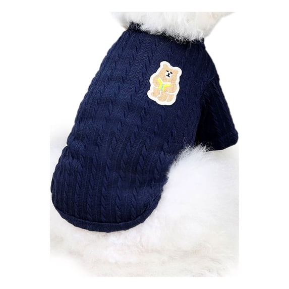 Mightlink Pet Vest Cartoon Pictures Soft Comfortable Fade-Resistant Keep Warm Solid Color Lint Free Teddy Dog Sweater Winter Clothing for Outdoor
