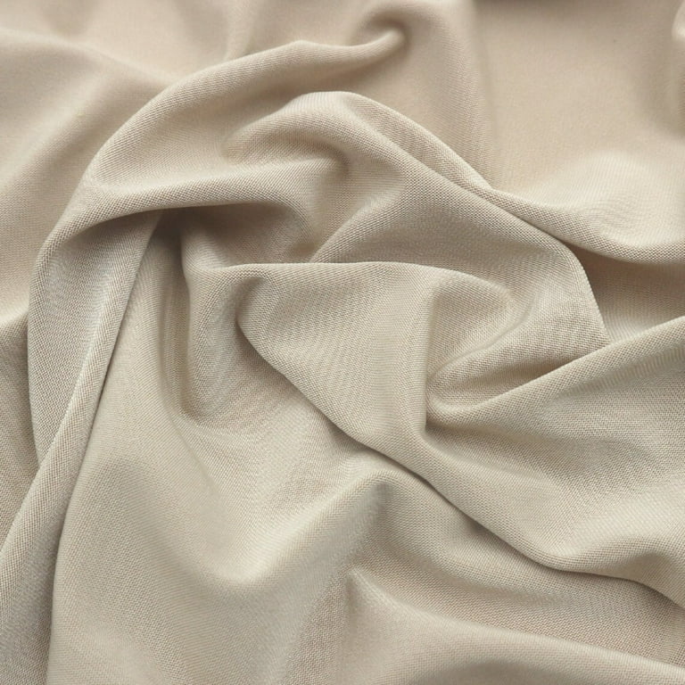 Camel Solid Venezia Polyester Spandex Stretch Fabric