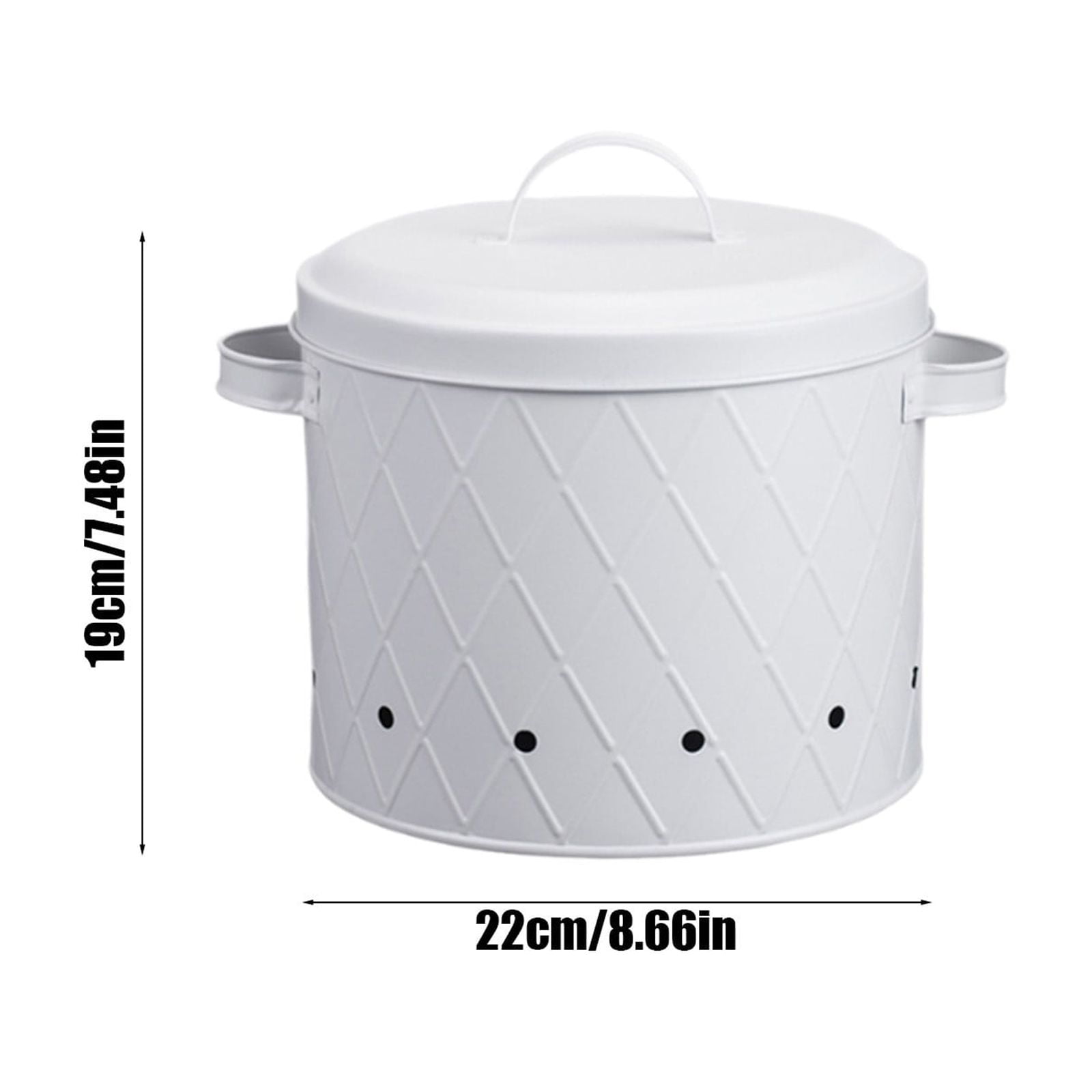 Mesh Fruit and Vegetable Storage Bucket with Lid - Rust-Proof Kitchen Organizer for Potatoes, Onions, Garlic - Stackable Produce Bin - 1 Pack