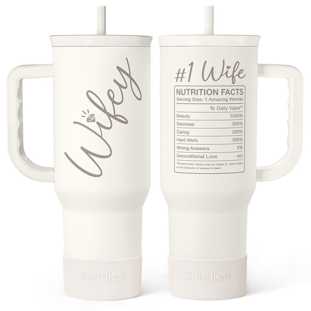 Vaso de acero inoxidable SANDJEST de 40 oz con mango aislante