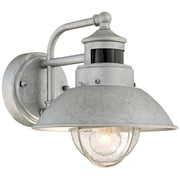 John Timberland Oberlin Rustic Industrial Farmhouse Outdoor Barn Light Fixture Galvanized Dusk to Dawn Motion Sensor 9 Clear Seedy Glass for Exterior