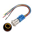 thumbnail image 5 of Latching Metal Push Button Switch 19mm Mounting Dia 1NO 1NC COM 24V Yellow LED Light with Socket Plug Wires 1pcs, 5 of 5