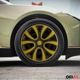 thumbnail image 3 of OMAC 16" Set of 4 Pcs Wheel Covers Matt Black with Yellow Hubcaps fit R16 Steel Rim, 3 of 7