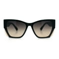 thumbnail image 4 of Womens Oversized Exposed Lens Rectangle Cat Eye Designer Fashion Luxury Sunglasses Green - Brown, 4 of 8