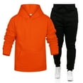 thumbnail image 2 of CharmCyan Men's Casual Hoodie and Sweatpants Set, Soft Fleece Lined Pullover Hooded Sweatshirt with Drawstring Jogger Pants, Athletic Tracksuit for Sports and Everyday Wear Saffron 3XL, 2 of 2