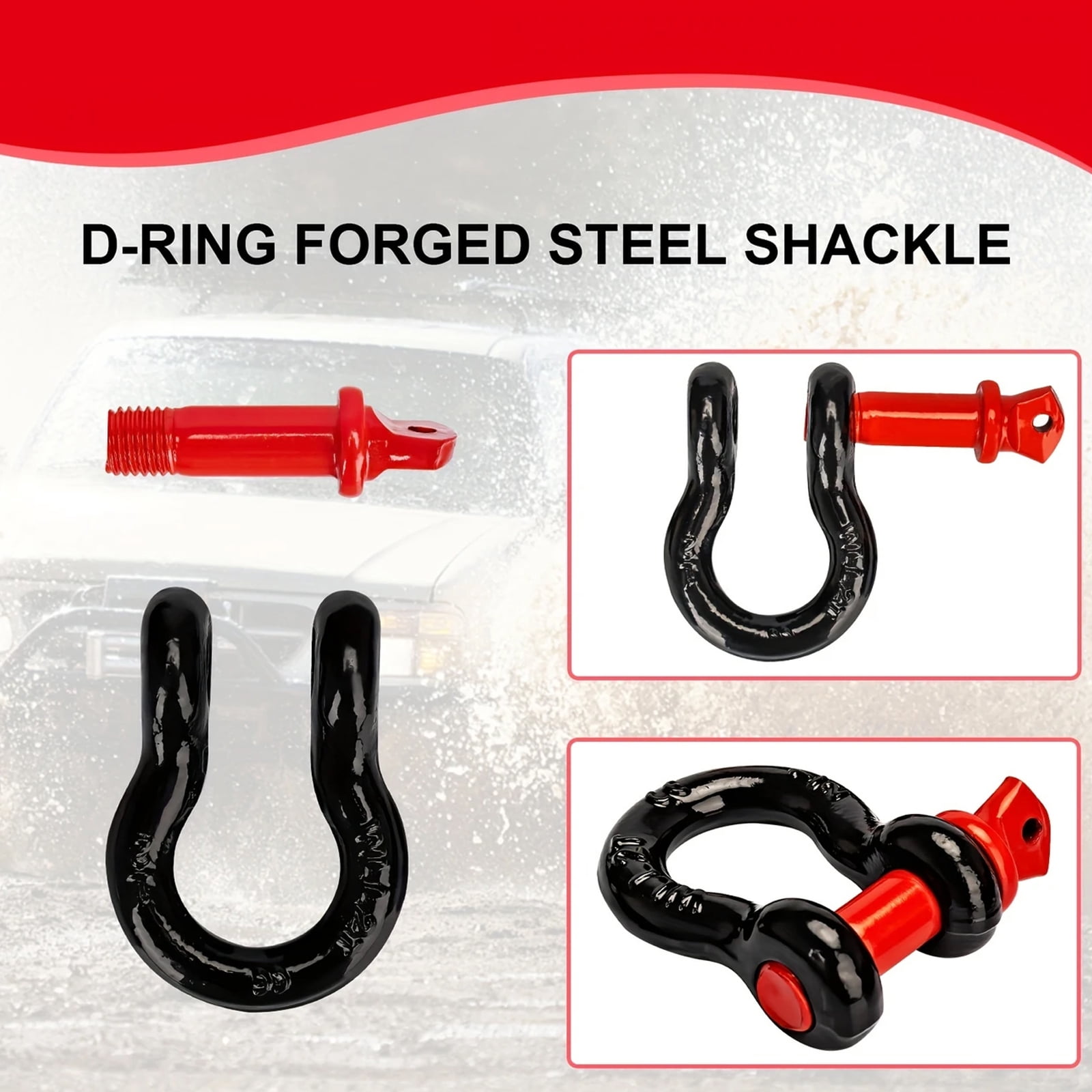 Tow Straps Heavy Duty with Hooks,2" X 20 Ft 15400 Lb Recovery Rope with 2 D Ring Shackles,Tree Saver Winch Strap  for Hoist,Towing,Moving,And Winch (Orange)