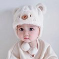 thumbnail image 7 of Joernso Winter Warm Baby Hats Toddler Earflap Bear Hat with Soft Ball Unisex Infant Snow Cap Fleece Warm Hemming Caps for Newborn, 7 of 7