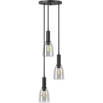 Sunshine Lighting B3167023 Ambiate Talia Trio Linear Pendant Light Fixture, Black - E26 Base - 40W