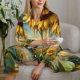 thumbnail image 6 of Sikiie Artistic Oil Painting Sunflower Women's Long-Sleeve Shirt and Full-Length Bottom Pajama Set (s-xxl)-Large, 6 of 7