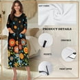 thumbnail image 5 of FKELYI Zip-Up Front Nightgowns for Women Colorful Hippie Flower Print Sleepwear with 2 Pockets Breathable Nightwear Comfy House Coat for Lady Fall Spring Lounge Wear, M, 5 of 6