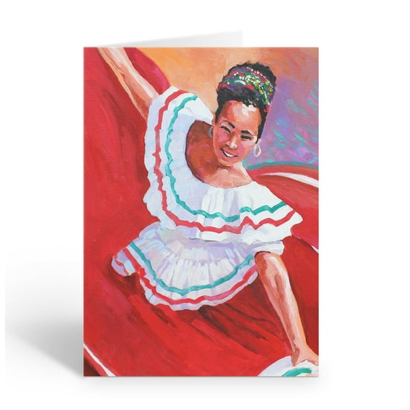 Chinelo Dancer Blank Note Card - 10 Note Cards with Envelopes - 14458