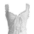thumbnail image 5 of Caoirhny Women Summer 2 Piece Outfits Lace Ruffle Tie Front Camisole and Slits Mini Skirt Set for Streetwear Aesthetic Clothes, 5 of 8