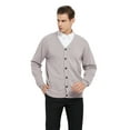 thumbnail image 3 of Toptie Men's Sweater Cardigan Long Sleeve Sweater Open Front Cardigan Sweater Casual Fit V-Neck Cotton-Beige-M, 3 of 10