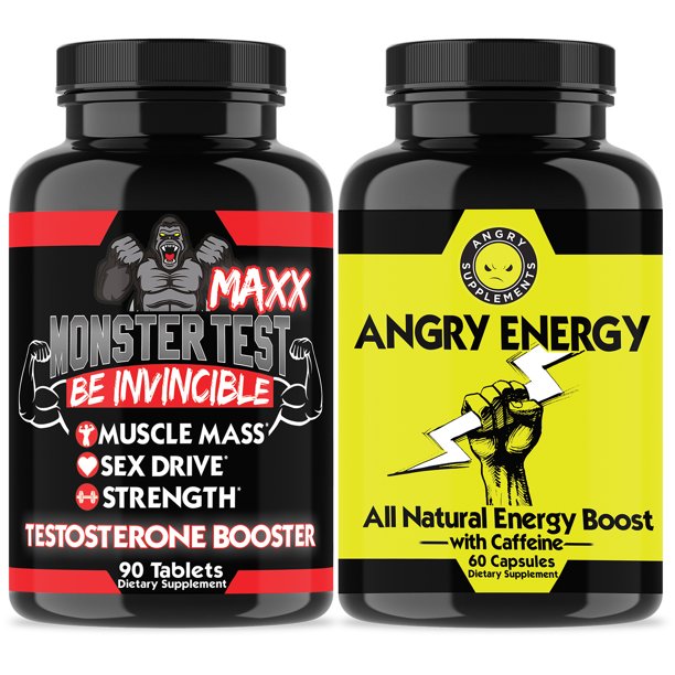 Monster Maxx Testosterone Booster & Angry Energy Strength, Muscle
