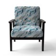 thumbnail image 4 of Designart "Winter Calm" Blue Abstract Upholstered Accent Chair - Modern Arm Chair For Living Room, 4 of 5