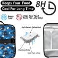 thumbnail image 4 of Football and Heart Brightblue Pattern Bento School Insulated Lunch Bag Box with Shoulder Strap and Bottle Holder, 11" X 9.5" X 3.5", 4 of 5