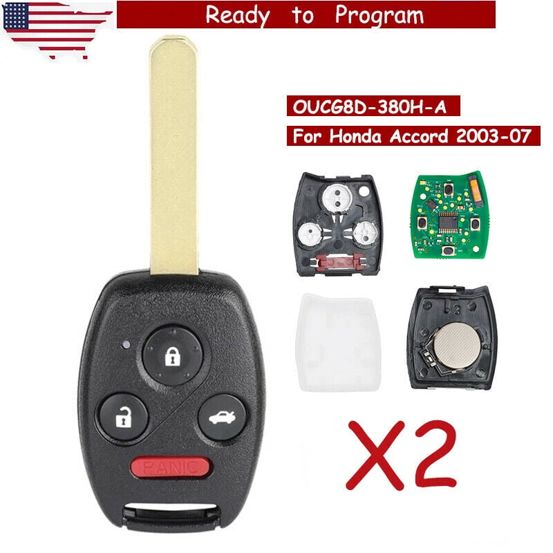 Set of 2 DRIVESTAR Keyless Entry Remote Car Key Fob Replacement for 2003 2004 2005 2006 2007 Accord Replacement for OUCG8D-380H-A 