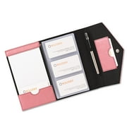 Rolodex Resilient Business Card Book, Faux Leather, Pink