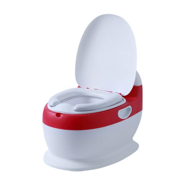 Inodoro ergonómico multifuncional para niños pequeños, asiento de entrenamiento resistente Rojo