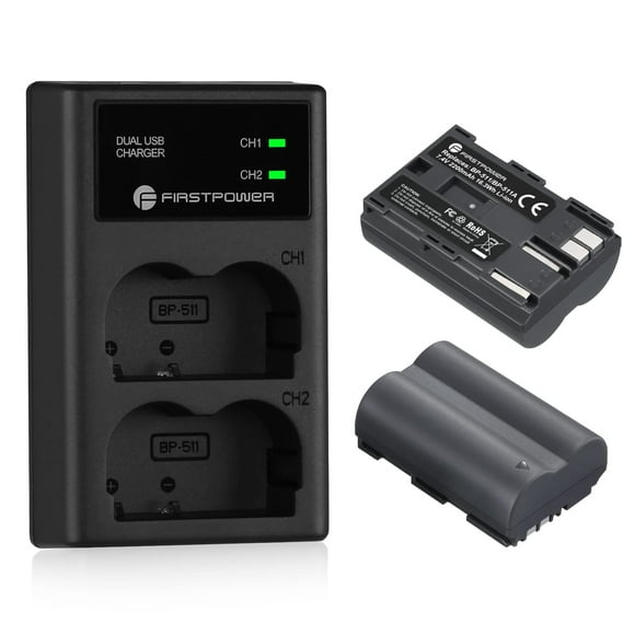 Batería y cargador FirstPower BP-511 BP-511a 2200 mAh x2 7,4 V