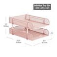 thumbnail image 4 of Mind Reader Stackable Paper Tray, Desktop Organizer, File Storage, Office, Metal Mesh, 2 Pcs, Pink, 4 of 9