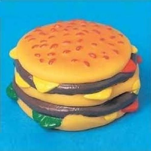 rubber hamburger dog toy