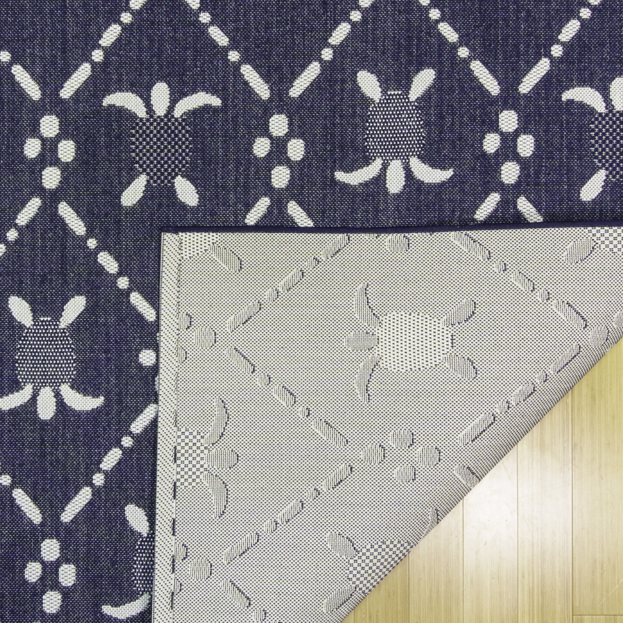 Reyn Spooner Tradewinds Nalani Indoor/ Outdoor Polypropylene Navy Flat Weave Area Rug, 6x9