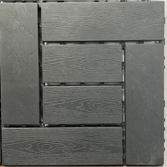 Olurrisa Interlocking Deck Tiles, Diy Modular Interlocking Decking Floor Tiles, Indoor And Outdoor Floor Tiles, Courtyard Floor Tiles That Easy To Install Quickly ,44 Pieces Dark Gray