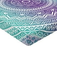 thumbnail image 2 of Ambesonne Blue and Purple Fitted Sheet, Hippie Mandala, King Size, Purple, 2 of 3