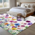thumbnail image 4 of Spring Flowers Large Area Rugs 5x8 ft Watercolor Colorful Floral Leaf Butterfly Dragonfly Washable Rug Non Slip Indoor Carpet Absorbent Floor Mat for Living Room Bedroom Dining Room, 4 of 9